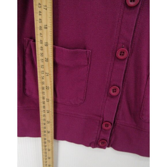 LL Bean Sweater Medium Cardigan Button Up Shirt Pockets Preppy - Picture 4 of 9